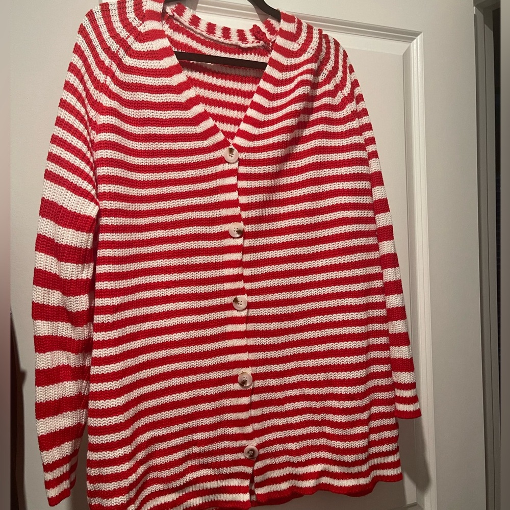 Red Striped Sweater XL